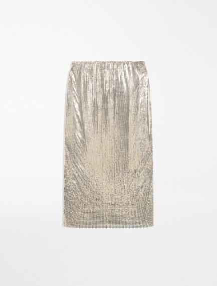 Metallic-knit skirt, antique rose | Sportmax