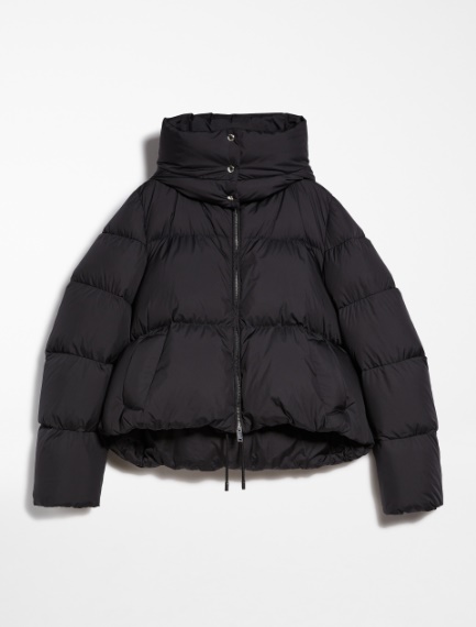 Short waterproof fabric down jacket, black | Sportmax