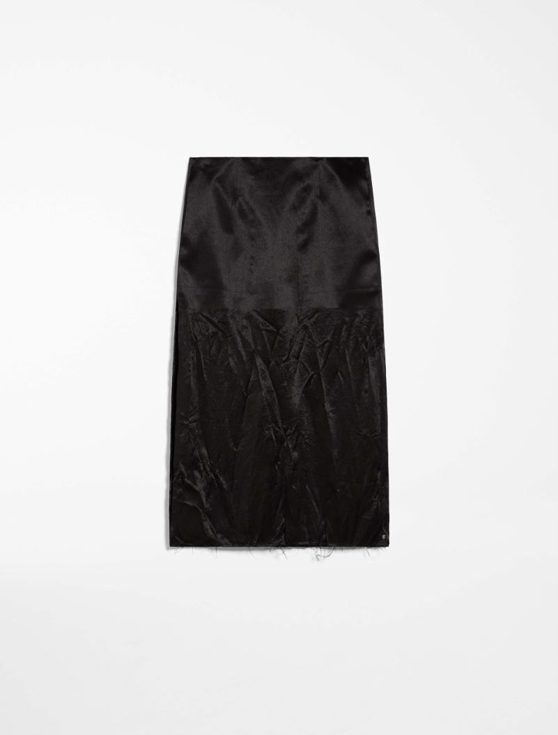 Black a line skirt calf cheap length