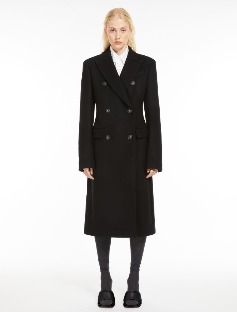 Double-breasted cashmere-blend coat - BLACK - Sportmax