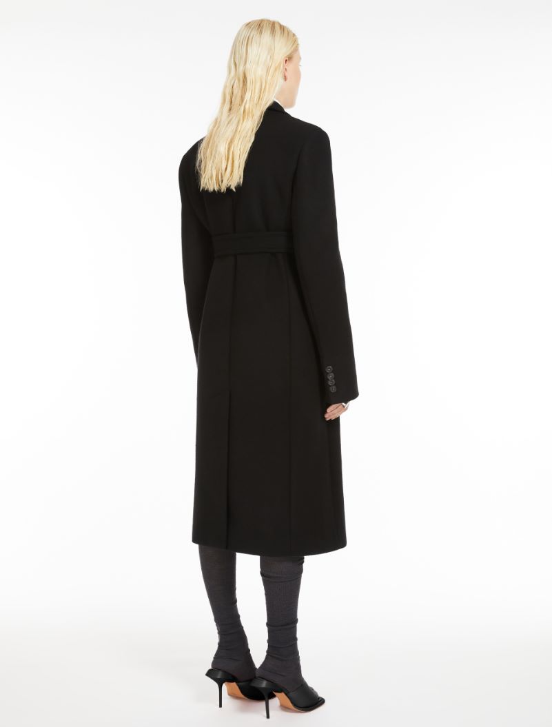 Double-breasted cashmere-blend coat - BLACK - Sportmax