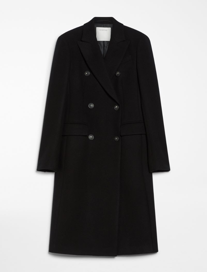 Double-breasted cashmere-blend coat - BLACK - Sportmax