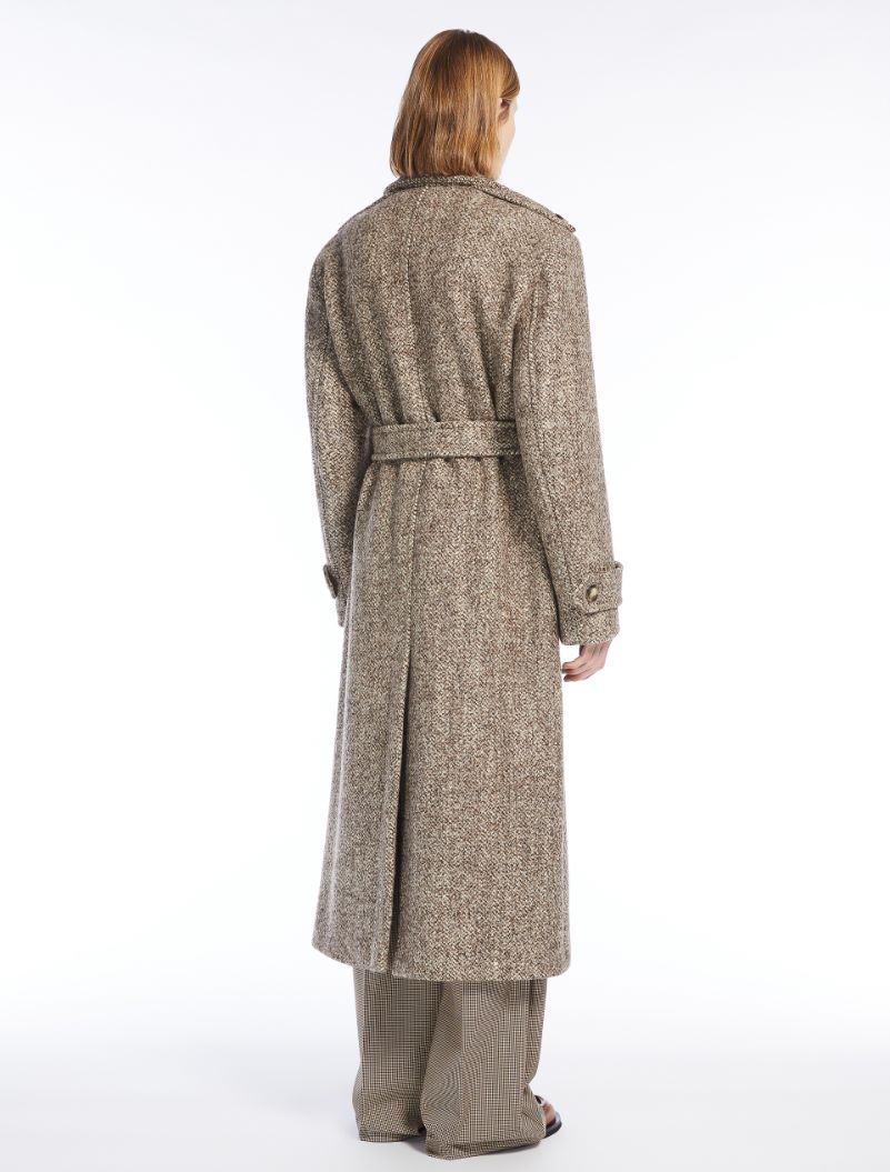 Double-breasted tweed coat - SAND - Sportmax