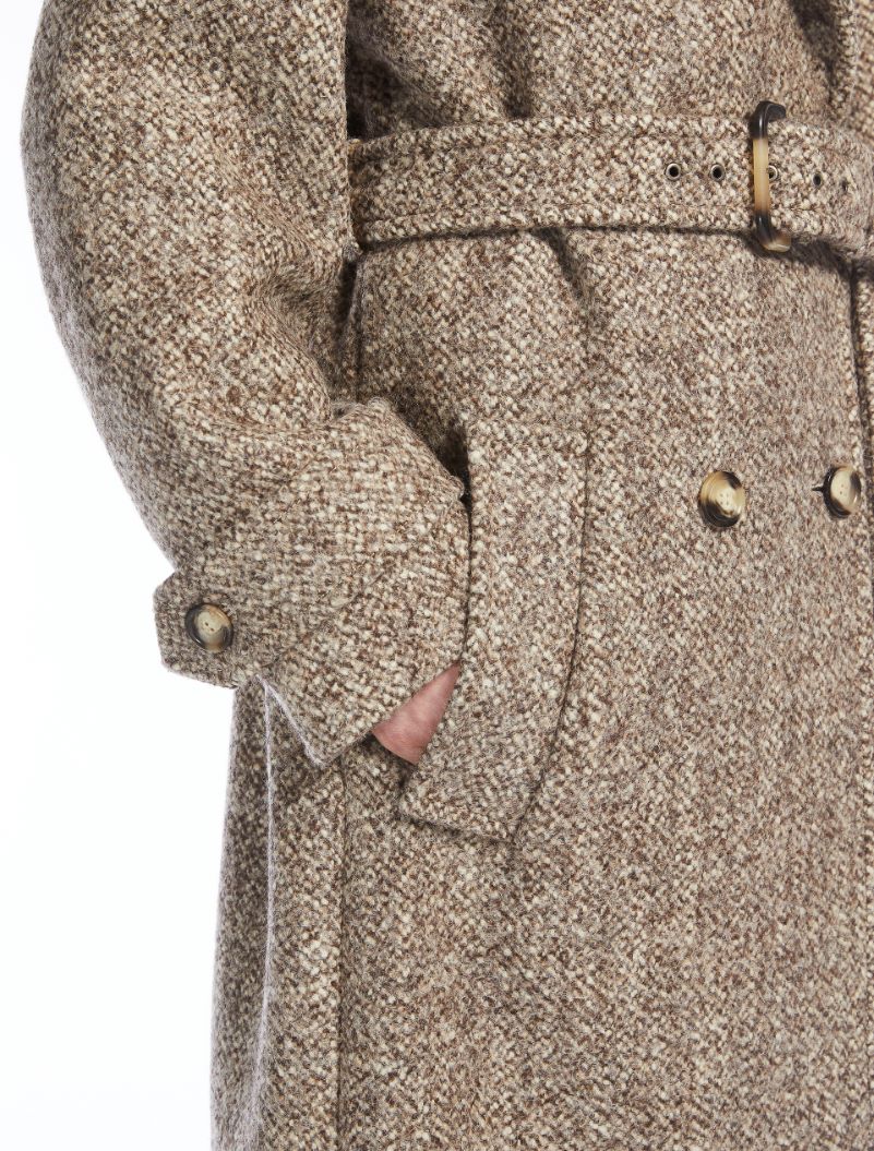 Double-breasted tweed coat - SAND - Sportmax