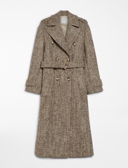 Double-breasted tweed coat - SAND - Sportmax