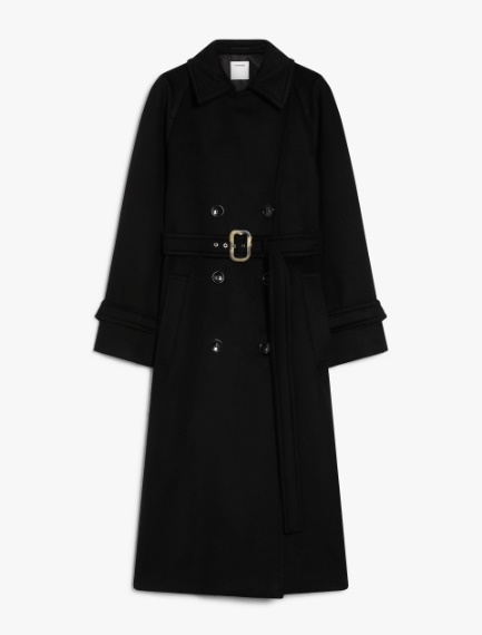 Double-breasted pure wool coat - BLACK - Sportmax