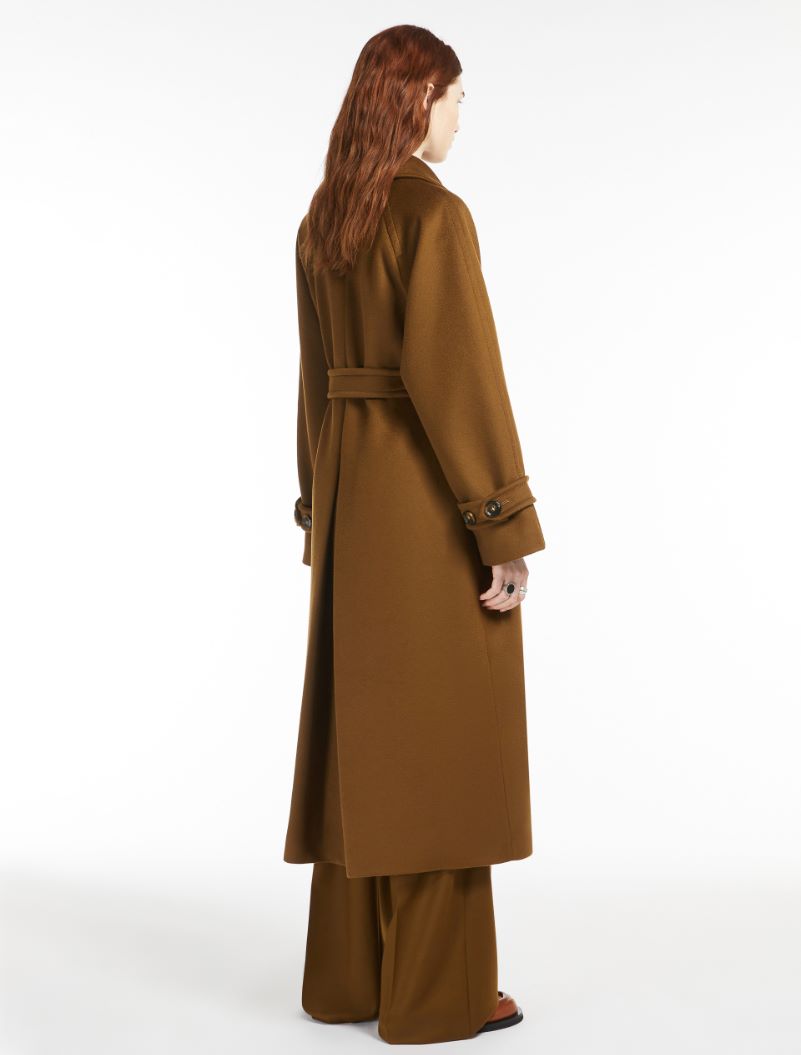 Double-breasted pure wool coat - BROWN - Sportmax