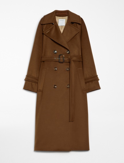 Double-breasted pure wool coat - BROWN - Sportmax