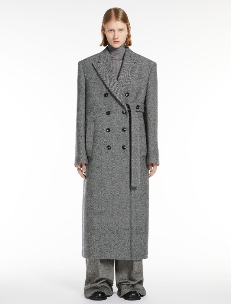 Asymmetric wool coat - BLACK - Sportmax