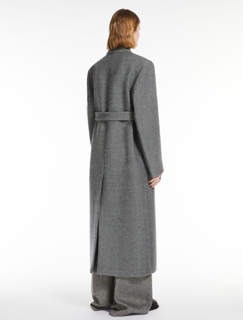 Asymmetric wool coat - BLACK - Sportmax