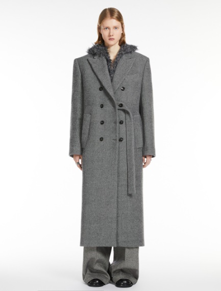 Burberry herringbone wool blend tailored coat best sale