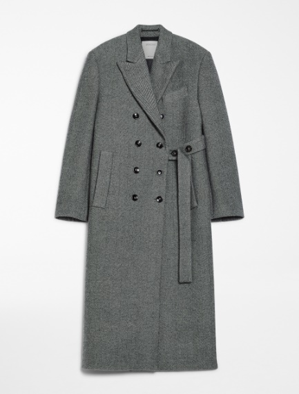 Asymmetric wool coat - BLACK - Sportmax