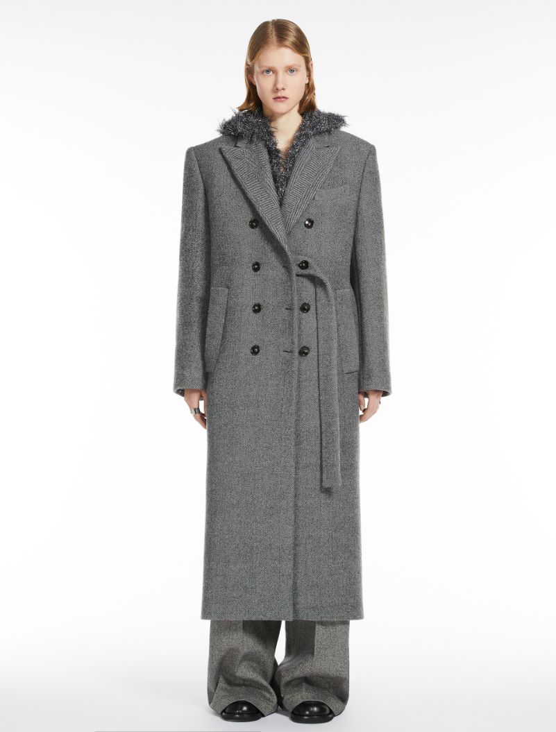 Asymmetric wool coat - BLACK - Sportmax