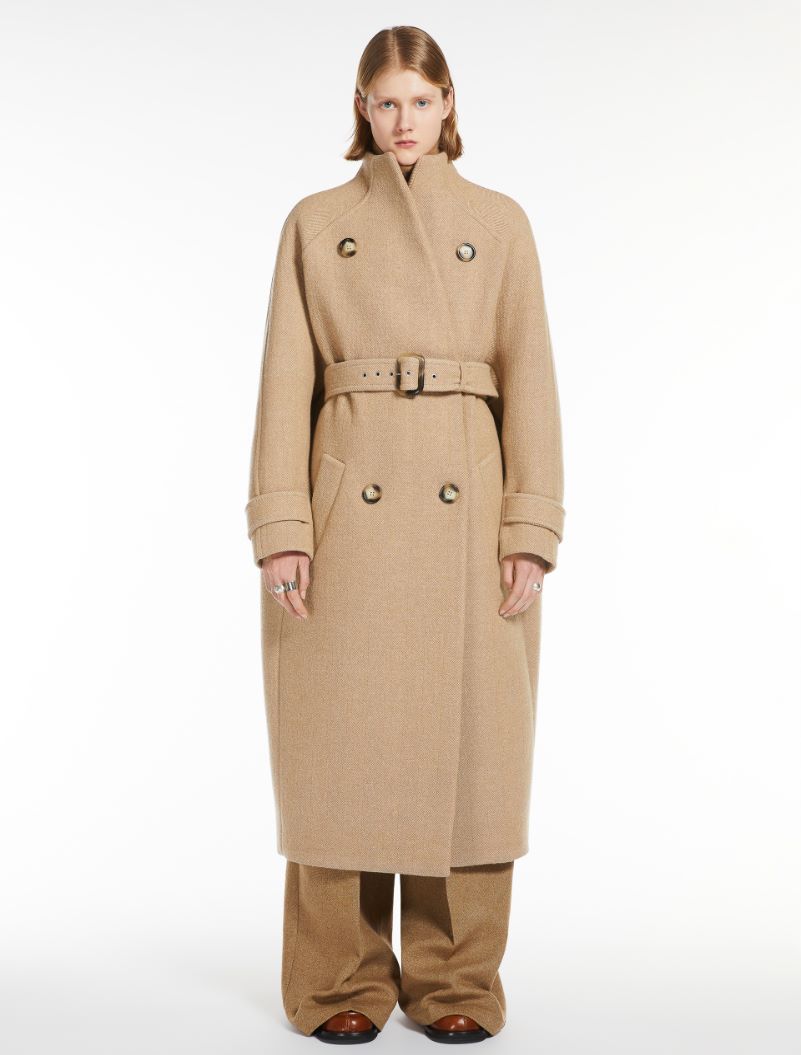 Comfort-fit wool-blend coat - BISCUIT - Sportmax