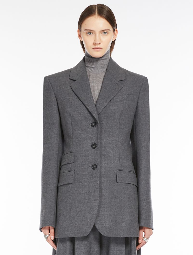 Stretch flannel tailored blazer - MEDIUM GREY - Sportmax