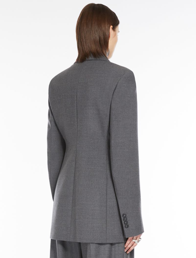 Stretch flannel tailored blazer - MEDIUM GREY - Sportmax