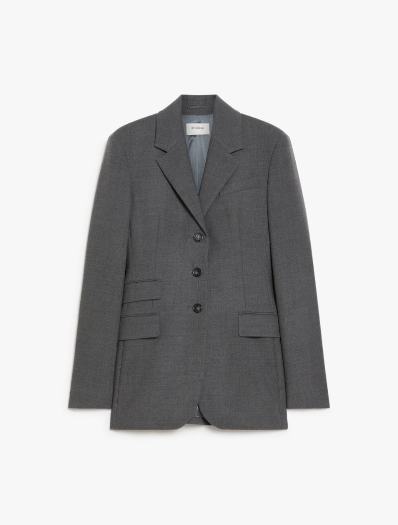 Stretch flannel tailored blazer - MEDIUM GREY - Sportmax