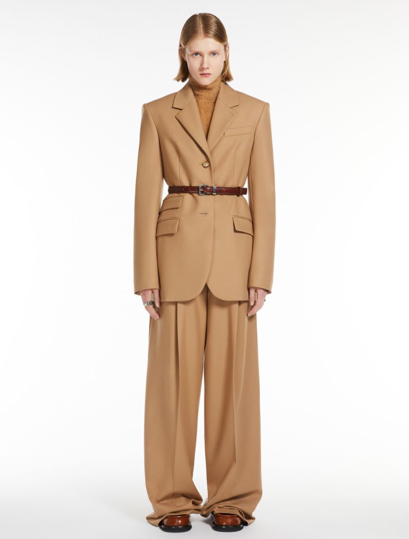 Stretch flannel tailored blazer - BISCUIT - Sportmax