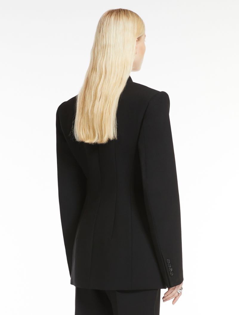 Double-breasted stretch wool blazer - KLEPSYDRA CAPSULE - BLACK - Sportmax