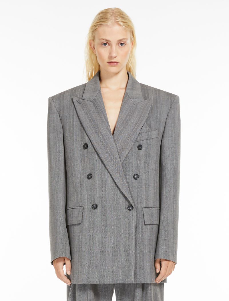 Oversized pinstriped blazer - LIGHT GREY - Sportmax