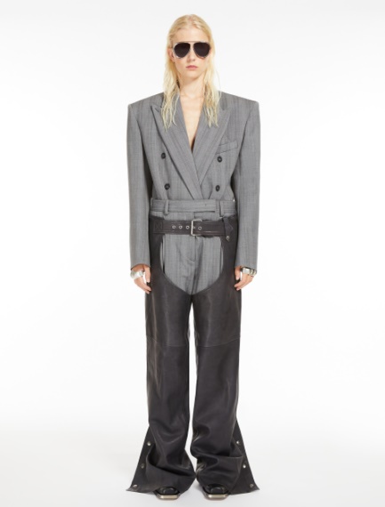 Oversized pinstriped blazer - LIGHT GREY - Sportmax