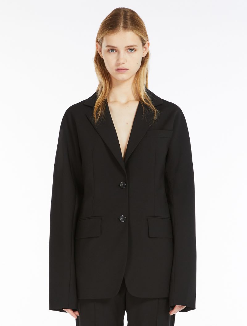 Stretch wool kimono blazer - BLACK - Sportmax