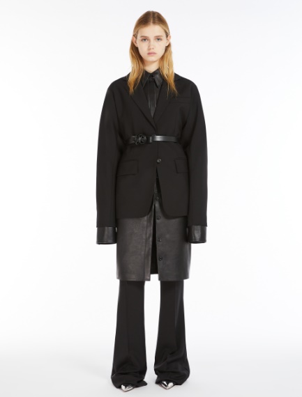 Stretch wool kimono blazer - BLACK - Sportmax