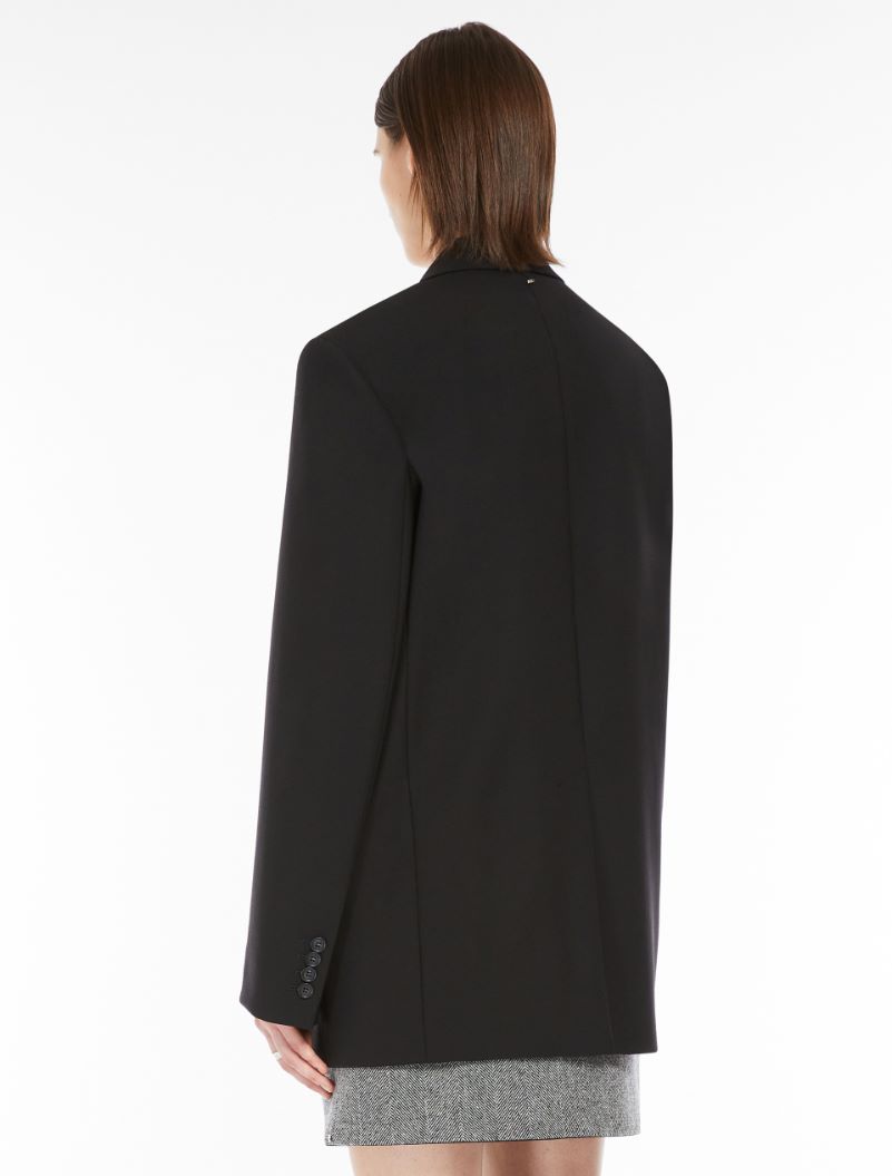 Oversized stretch wool blazer - BLACK - Sportmax