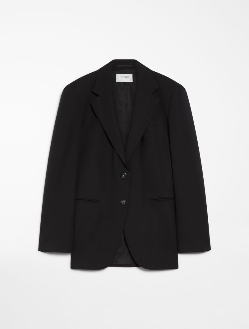 Oversized stretch wool blazer - BLACK - Sportmax