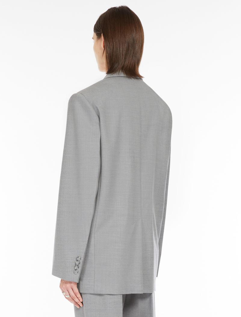 Oversized stretch wool blazer - LIGHT GREY - Sportmax