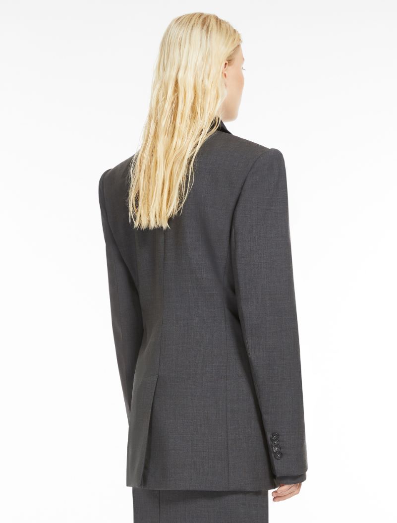 Stretch wool tailored blazer - DARK GREY - Sportmax