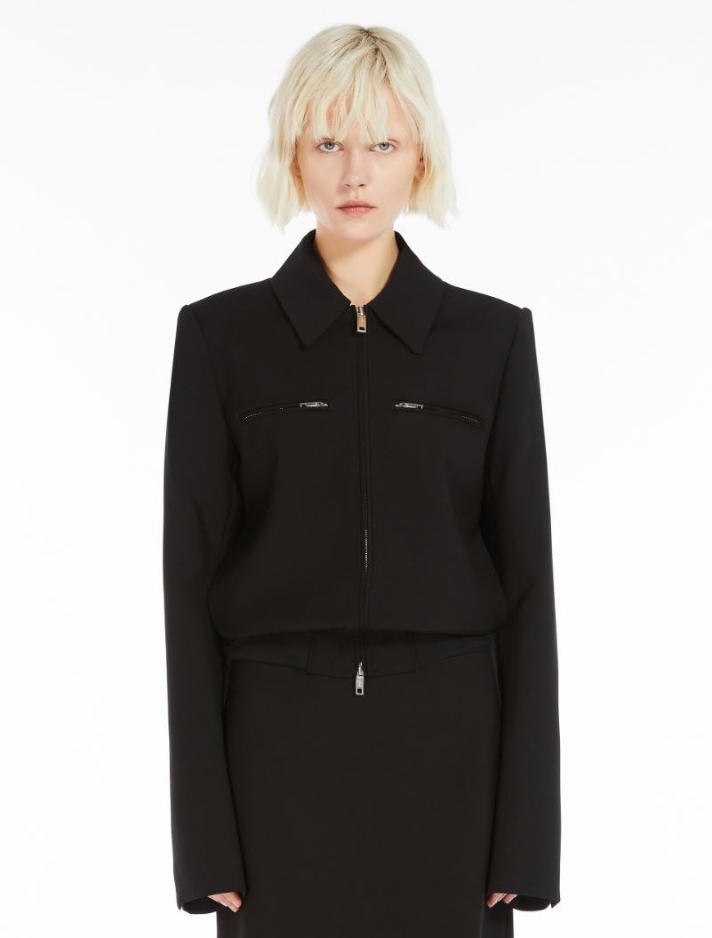 Tailored stretch wool blouson jacket - BLACK - Sportmax