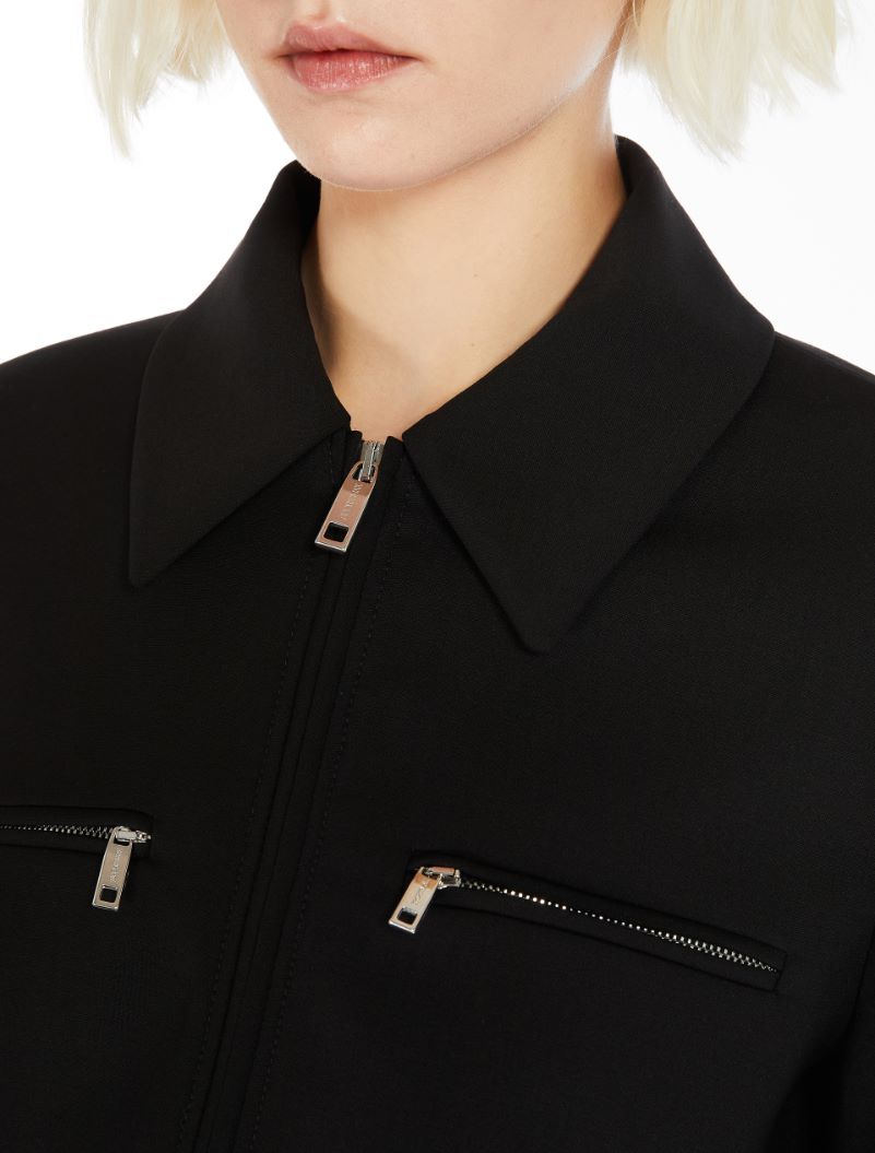 Tailored stretch wool blouson jacket - BLACK - Sportmax