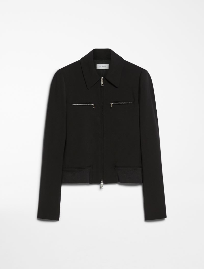 Tailored stretch wool blouson jacket - BLACK - Sportmax