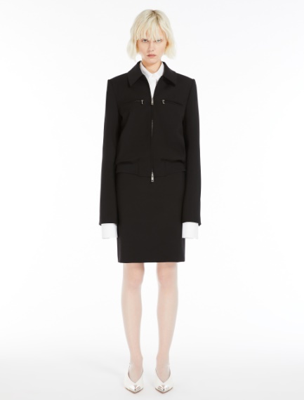 Tailored stretch wool blouson jacket - BLACK - Sportmax