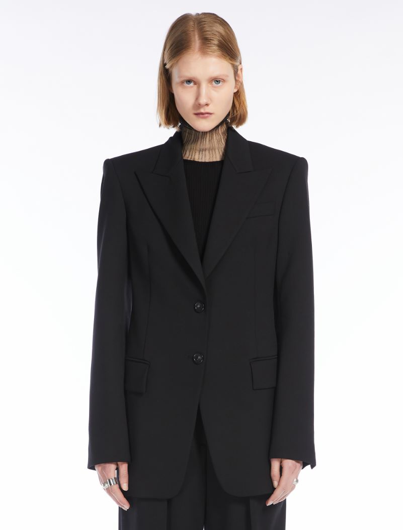 Slim-fit stretch wool blazer - BLACK - Sportmax