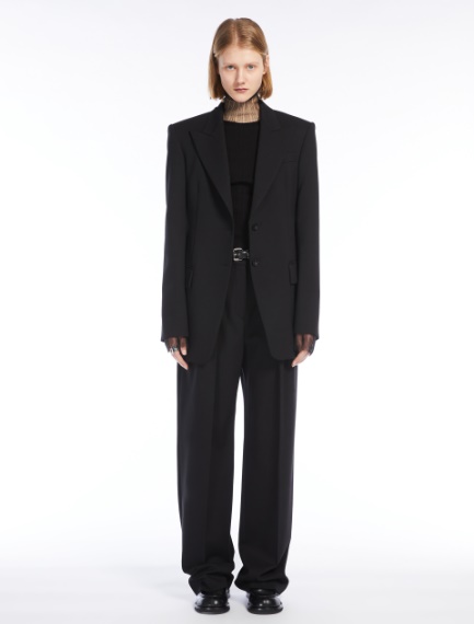 Slim-fit stretch wool blazer - BLACK - Sportmax