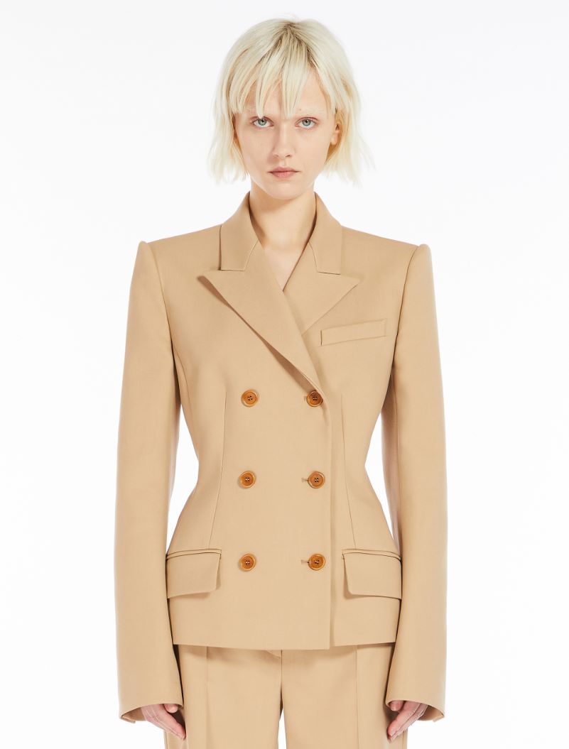 Slim-fit double-breasted blazer - CARAMEL - Sportmax