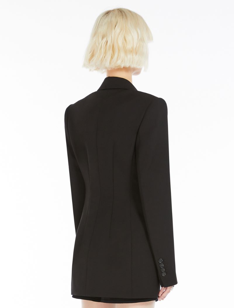 Double-breasted stretch wool blazer - BLACK - Sportmax