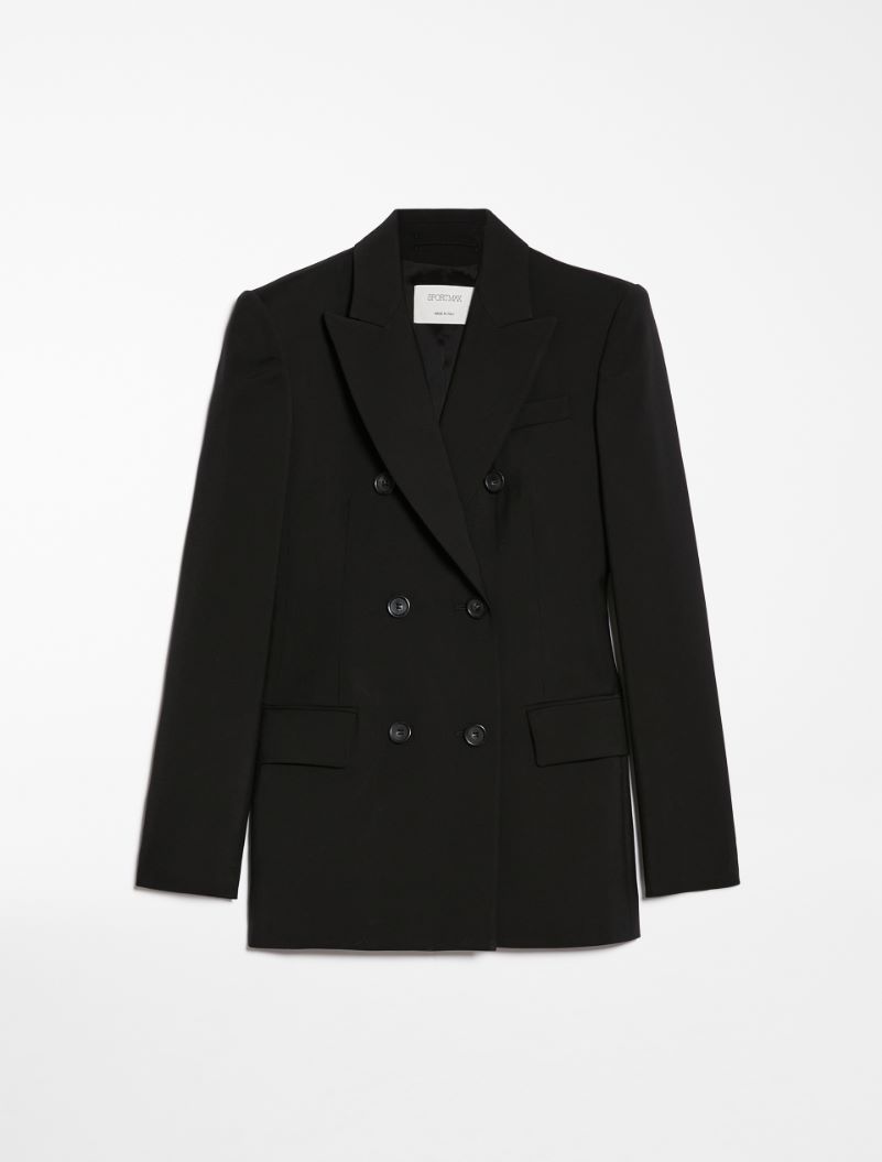 Double-breasted stretch wool blazer - BLACK - Sportmax