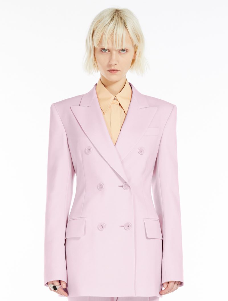 Double-breasted stretch wool blazer - MAUVE - Sportmax