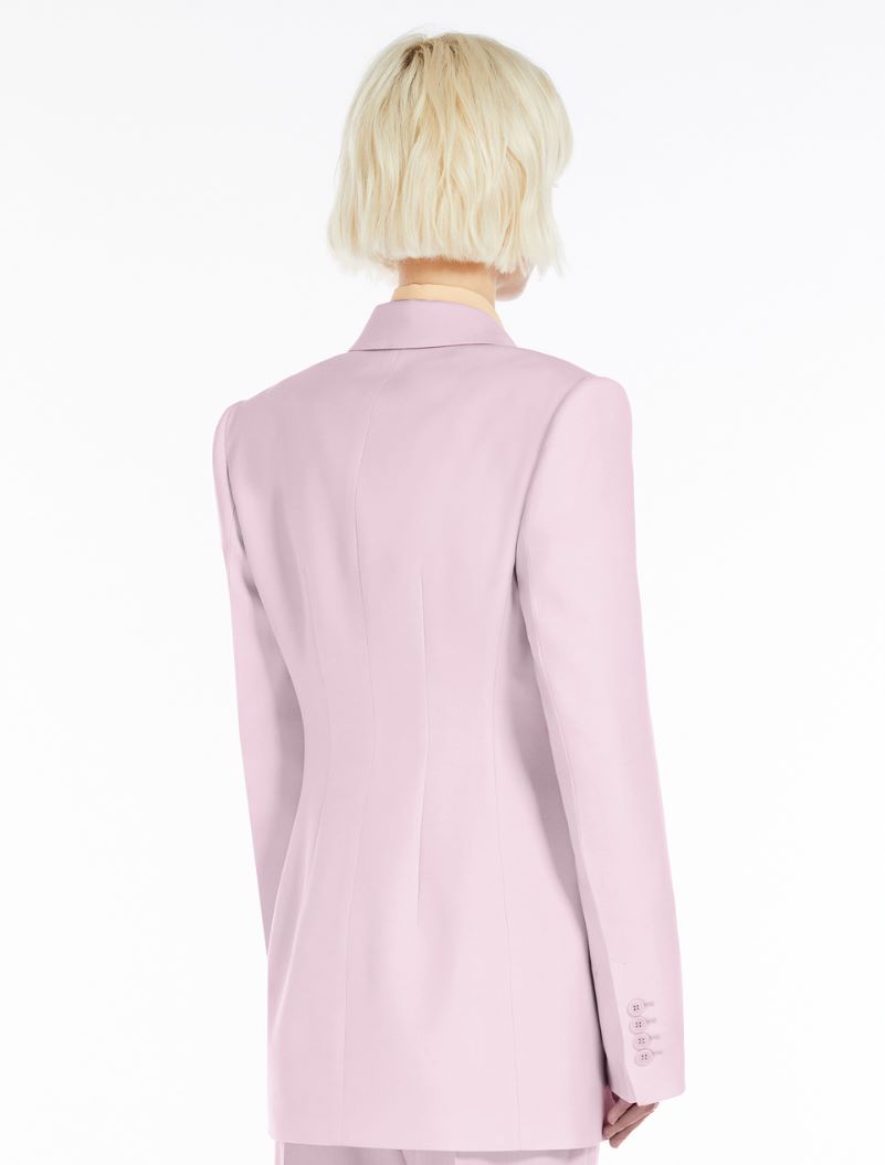 Double-breasted stretch wool blazer - MAUVE - Sportmax