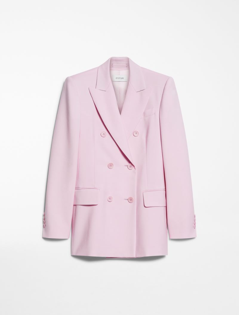 Double-breasted stretch wool blazer - MAUVE - Sportmax