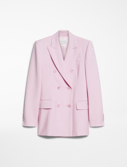 Double-breasted stretch wool blazer - MAUVE - Sportmax