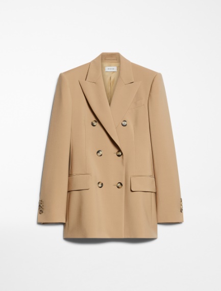 Double-breasted stretch wool blazer - BEIGE - Sportmax