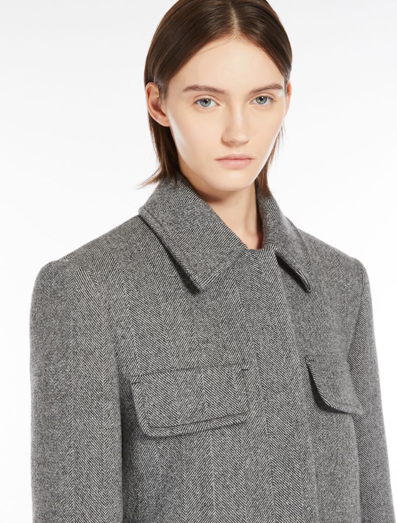 Short herringbone wool jacket - BLACK - Sportmax