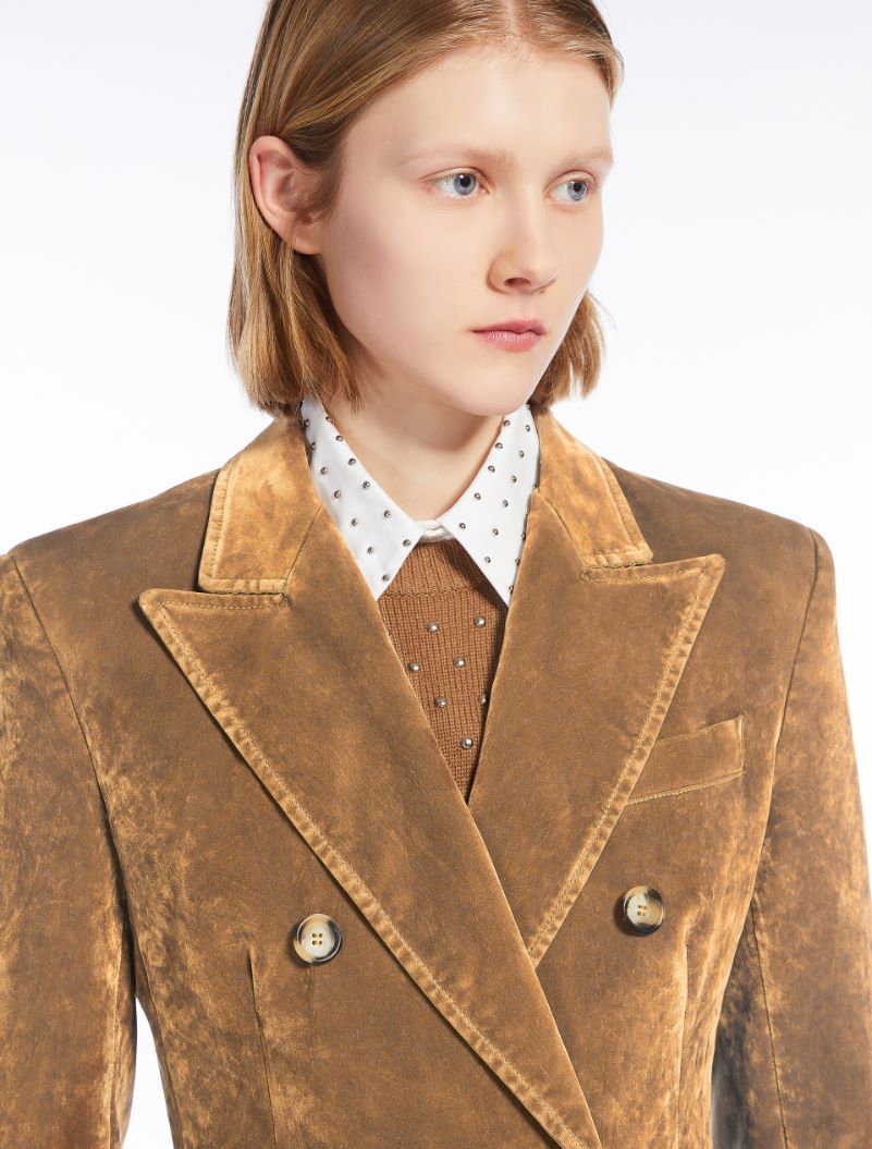 Flocked denim blazer - CAMEL - Sportmax