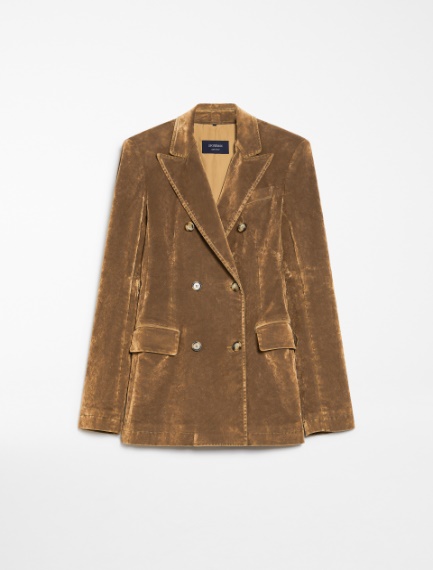 Flocked denim blazer - CAMEL - Sportmax