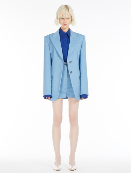 Slim-fit tailored blazer - SKY BLUE - Sportmax