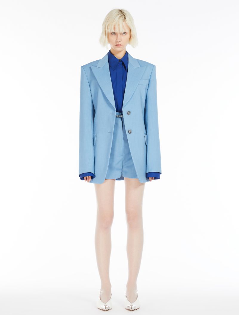 Slim-fit tailored blazer - SKY BLUE - Sportmax